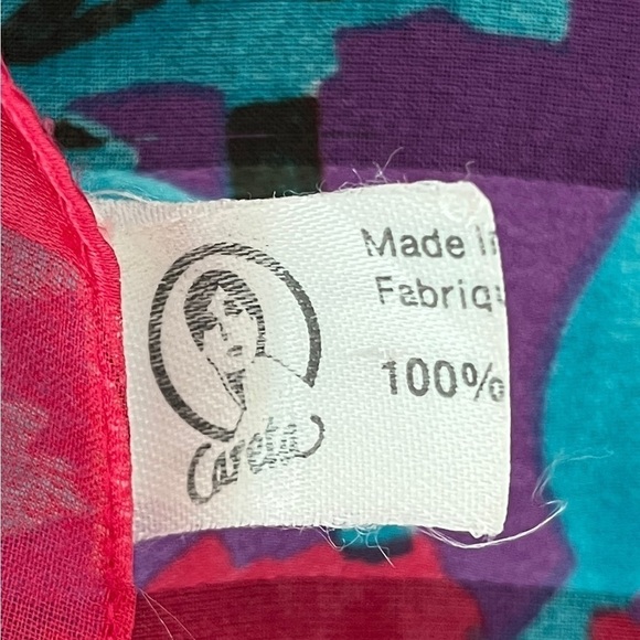 BILL BLASS for Careta Signed Vintage Sheer Floral Scarf Poppies Made in Italy - Picture 8 of 10